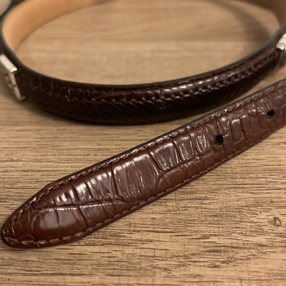 Brighton, mock crock brown, leather belts SZ L /34 - Picture 5 of 11